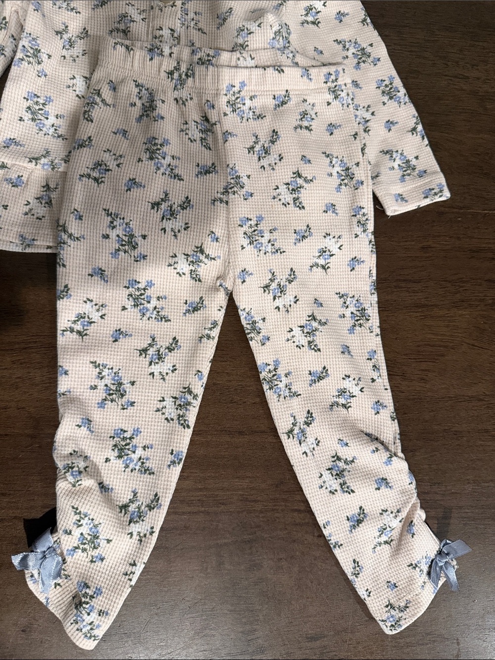 Girls Cream Floral Ruffle Set 12months - Picture 3 of 6